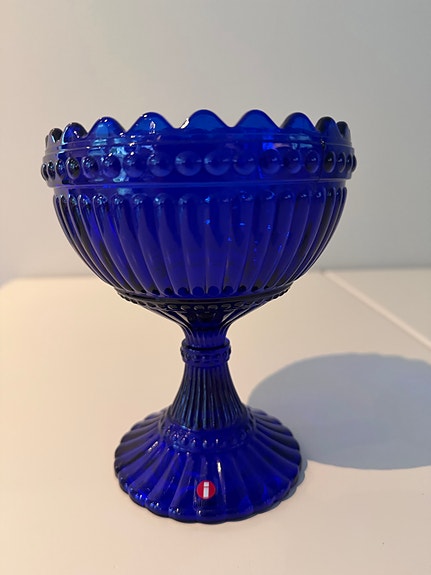 Iittala Mariskooli-lasimalja, koboltinsininen 155x125mm