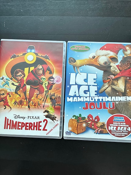 Ihmeperhe 2 ja Ice Age Mammuttimainen joulu DVD-elokuvat