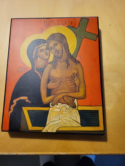 Ortodoksinen ikoni puulevyllä