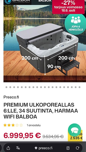 Preeco ulkoporeallas 6 hengelle 200x200 cm harmaa-UUSI HINTA