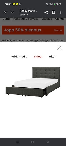 Myydään 140x200 pari sänky