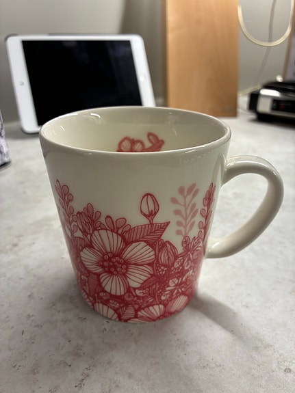 Iittala HUVILA 0,3dl muki punainen kukkakuvio