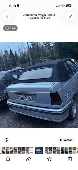 Opel Kadett e GSI avon rätti/katto (hyvä)