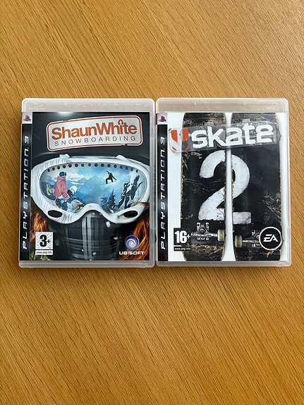 PlayStation 3 Shaun White Snowboarding ja Skate 2 pelit