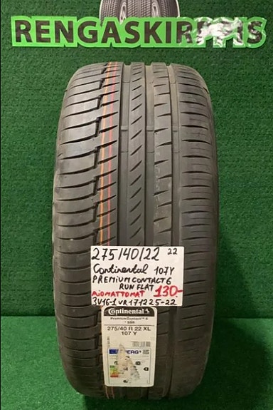 275/40R22 Continental PremiumContact 6 107Y Runflat kesä ajamaton