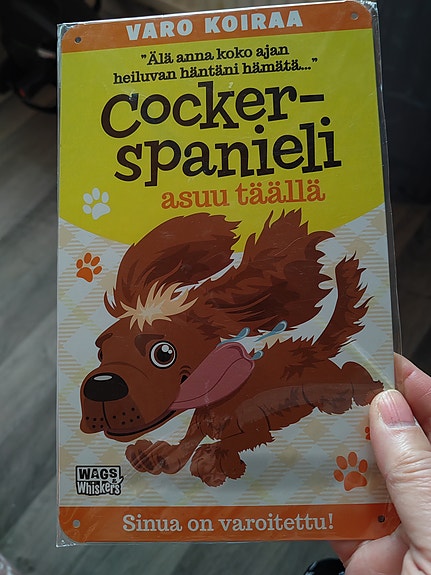 Uusi cockerspanieli koirakyltti