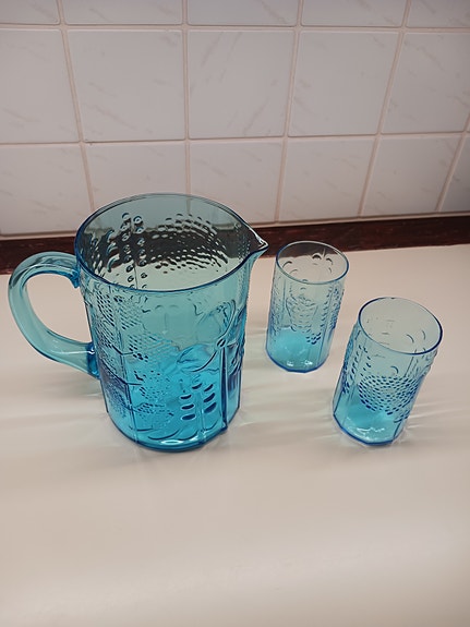 Oiva Toikka Flora-kannu ja 2 lasia