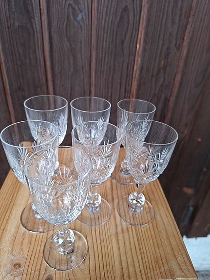 Riihimäen lasi  Aino (Ainamo)kristalli lasit 7kpl 25,€kpl