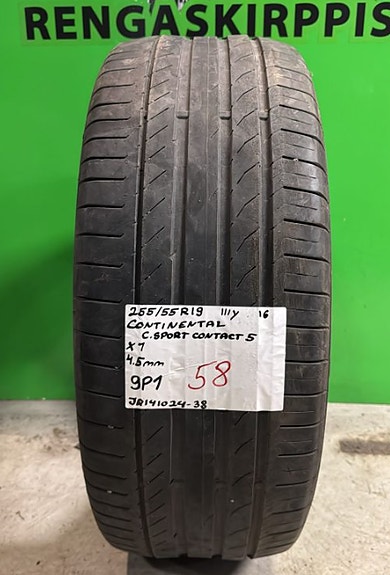1kpl 255/55R19 Continental ContiSportContact 5 111Y kesä 4,5mm