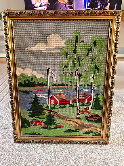 Järvimaisema ja maalaismaisema taulu