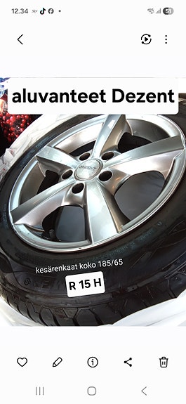 Kesärenkaat Point S alumiinivanteilla