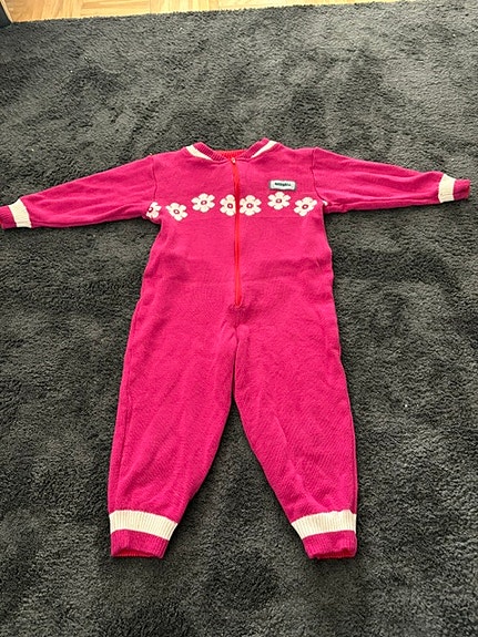 Pinkki villahaalari koko 80