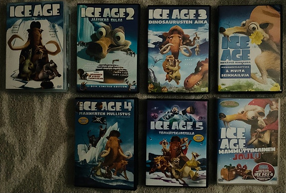 Ice Age 1 - 5 + 2 jaksot  ( 9 x DVD )