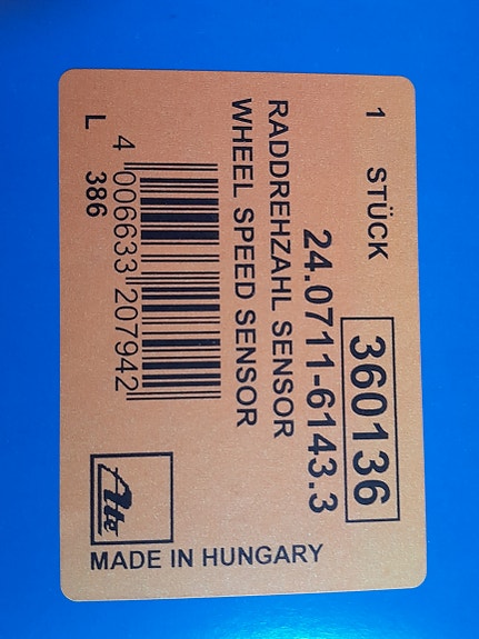 VOLVO S40 II  220-230 hv. ATE ABS anturi  taka akseli