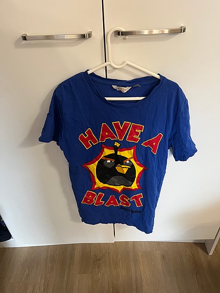 H&M Angry Birds t-paita koko 170 sininen unisex