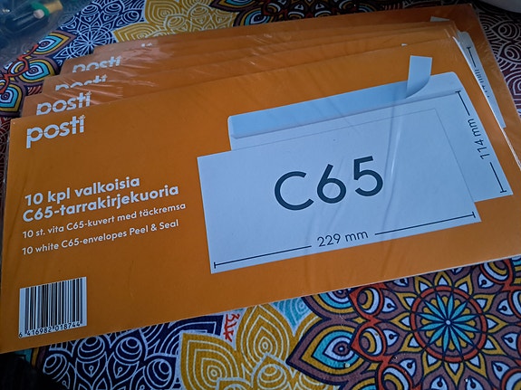 C65 Kirjekuoria 5 x 10 kpl pakkaus