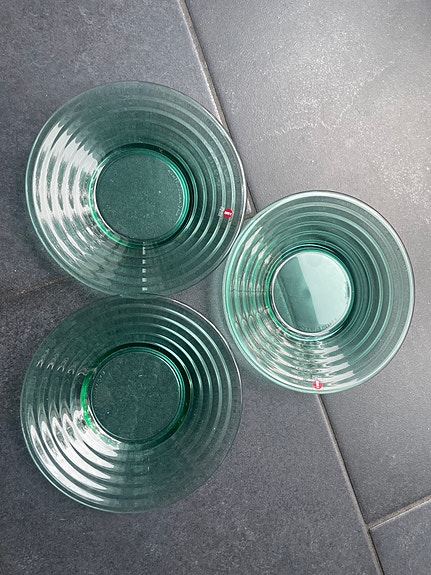 Iittala lasilautaset vihreä