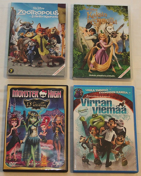 Lasten DVD-paketti 2, 4kpl