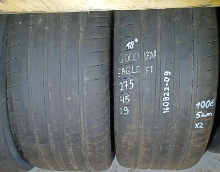 2kpl K 275/45R19 GoodYear Eagle F1, kesä, 5mm