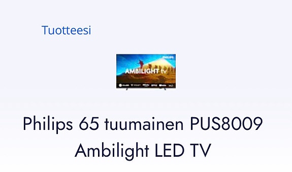Philips 65" PUS8 Ambilight LED TV