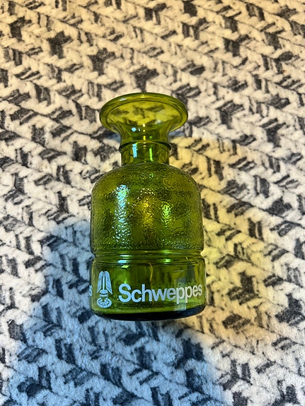 Riihimäenlasi Schweppes vihreä lasipullo