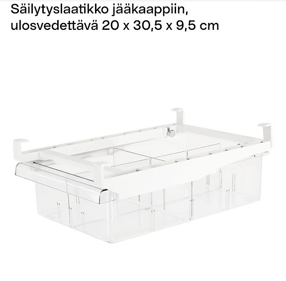 2x jääkaapin säilytyslaatikko