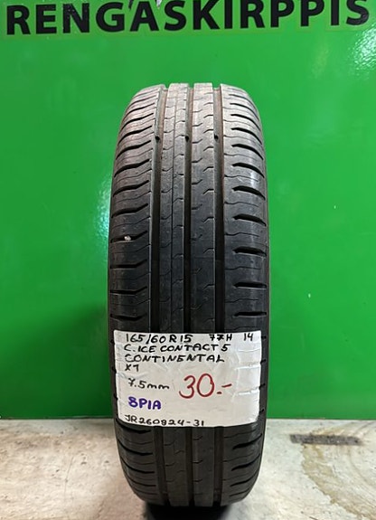 1kpl 165/60R15 Continental ContiIceContact 5 77H kesä 7,5mm