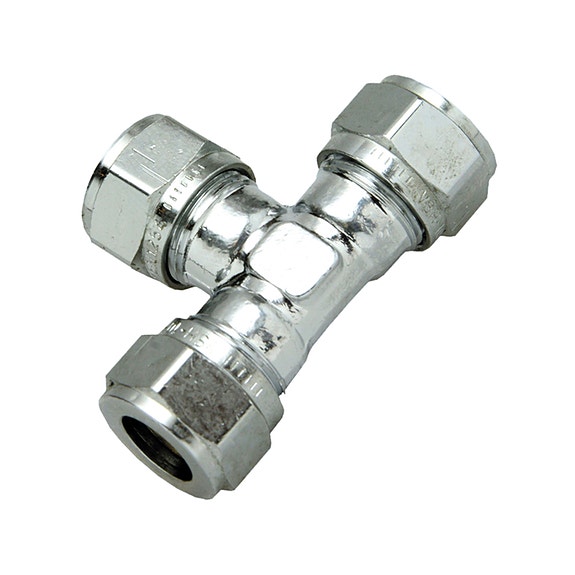 Puserrus T-liitin 12 mm kromattu