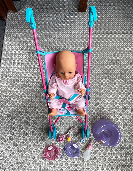Baby Born nukke ja rattaat
