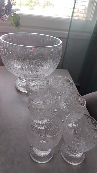 Iittala kekkeri boolimalja+6 lasia
