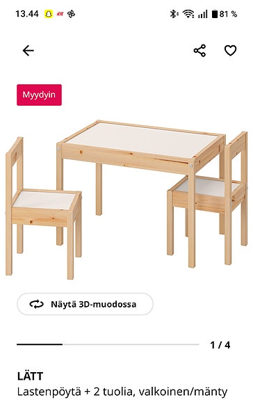 Ostetaan lasten pöytäryhmä
Tuolien pitäisi kesen painon
Tarjoa hyväkuntoisia✨