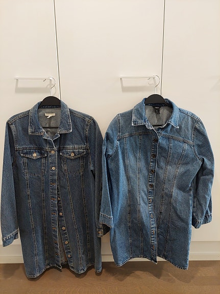 H&M ja Lindex farkkumekot M ja L 5e/kpl
