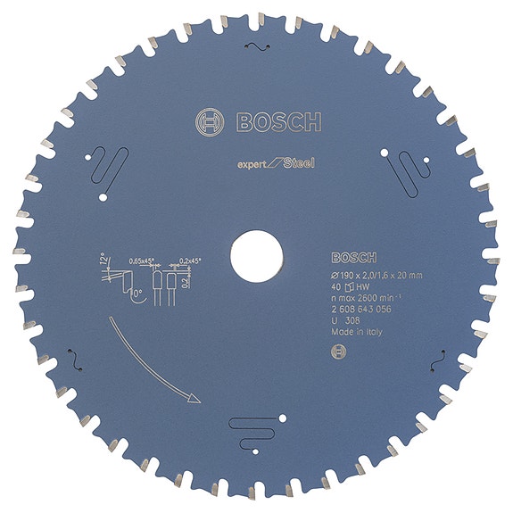 Pyörösahanterä Bosch EXP STEEL 190 mm