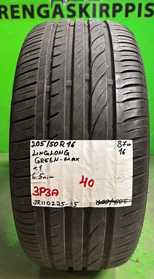 1kpl 205/50R16 LingLong GreenMax 87W kesä 6,5mm