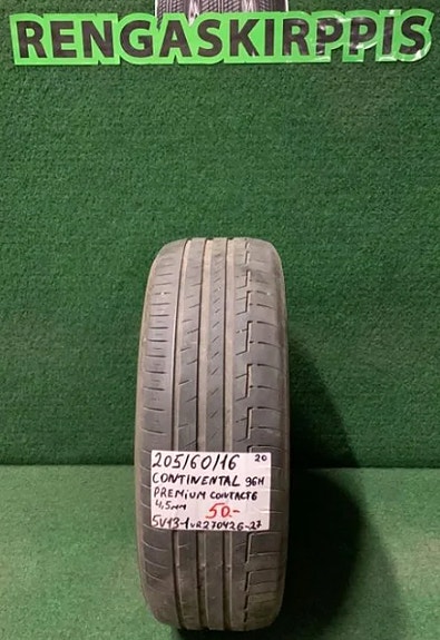 205/60R16 Continental PremiumContact 6 96H kesä 4,5mm