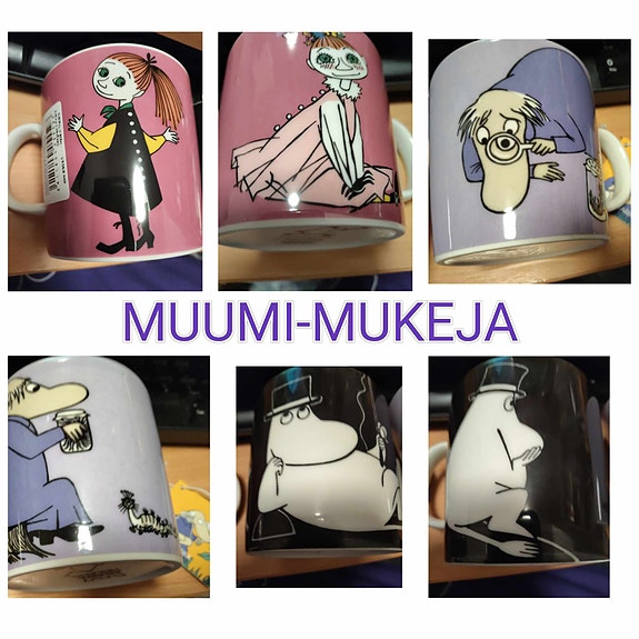 MUUMI-MUKEJA, Mymmeli, Muumi-pappa, Hemuli yhdessä tai erikseen