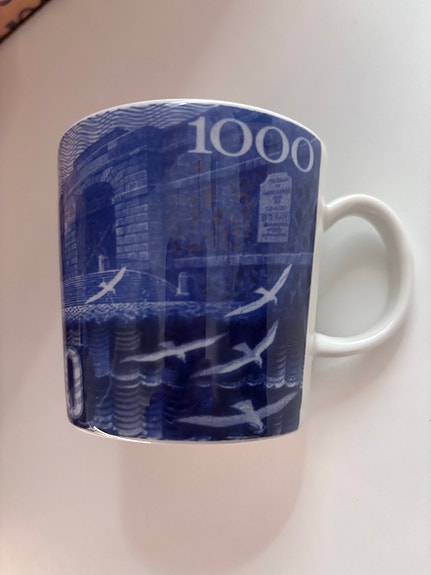 Arabia Suomen Pankki 1000 markkaa muki