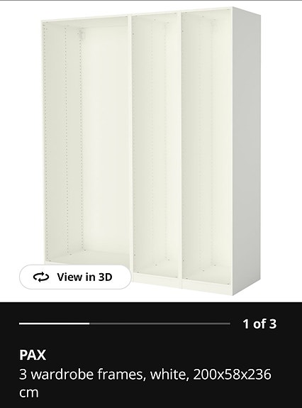 O: PAX 75cm ja 50cm kaapit