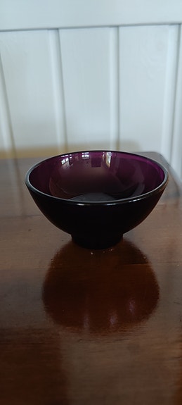 Karhula-Iittala jälkiruokakulho 3kpl vihreä ja 3kpl violetti/lila