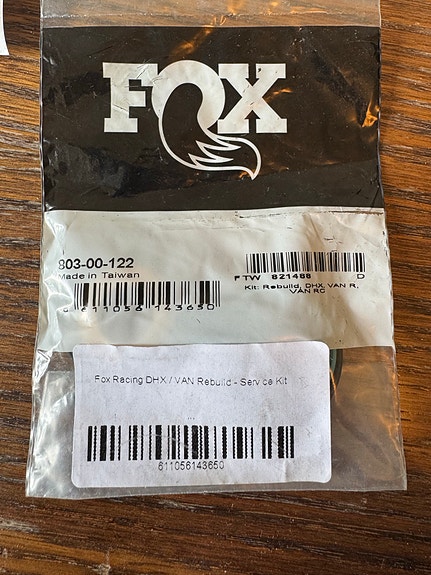 Fox Racing DHX, Van R, Van RC rebuild service kit
