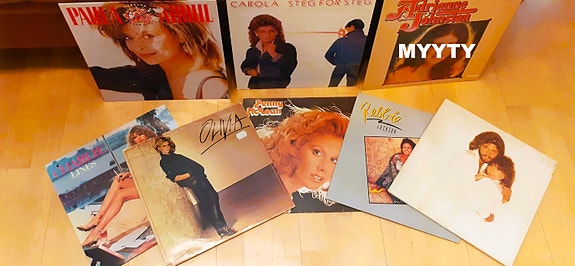 LP-levyjä Paula Abdul Carola Häggkvist Olivia Newton-John yms