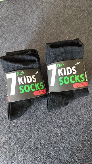 Uudet lasten sukat 14 paria – Mustat sukat – Koko 23-26 (2x 7-pack)