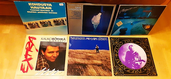 LP-levyjä Bogart Co. Kauko Röyhkä Dave Lindholm Tuomari Nurmio yms
