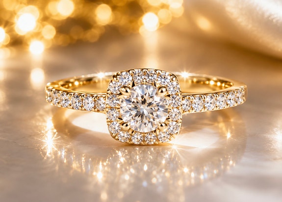 Story of Love New York – Upea 14K keltakultainen timanttisormus 0,50 ct