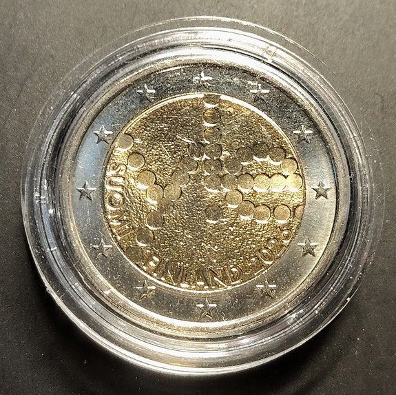 Suomi 2 € 2026 juhlaraha Yle UNC, pillerissä