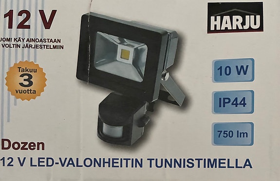 Habo 12v LED-valonheitin liiketunnistimella 10W IP44 750 lm