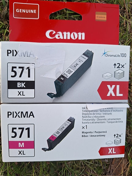 Canon PIXMA 571 XL musta ja magenta mustekasetti