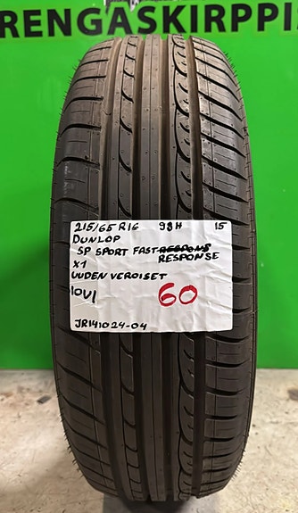 1kpl 215/65R16 Dunlop SP Sport Fastresponse 98H kesä uudenveroinen