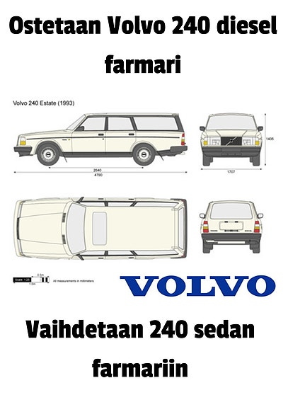 Ostetaan varaosiksi Volvo 240 farmari diesel