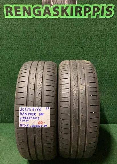 2kpl 205/55R16 Hankook Kinergy Eco 2 91H kesä 5,5-6mm